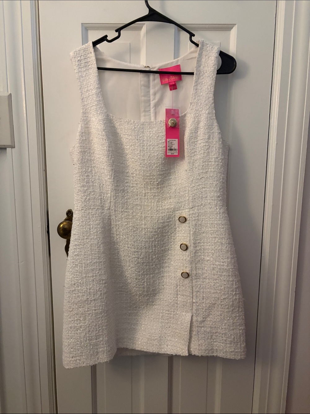 Lilly Pulitzer- Kalinara Skirted Romper in, “White Resort Swirl Boucle”, Size 12